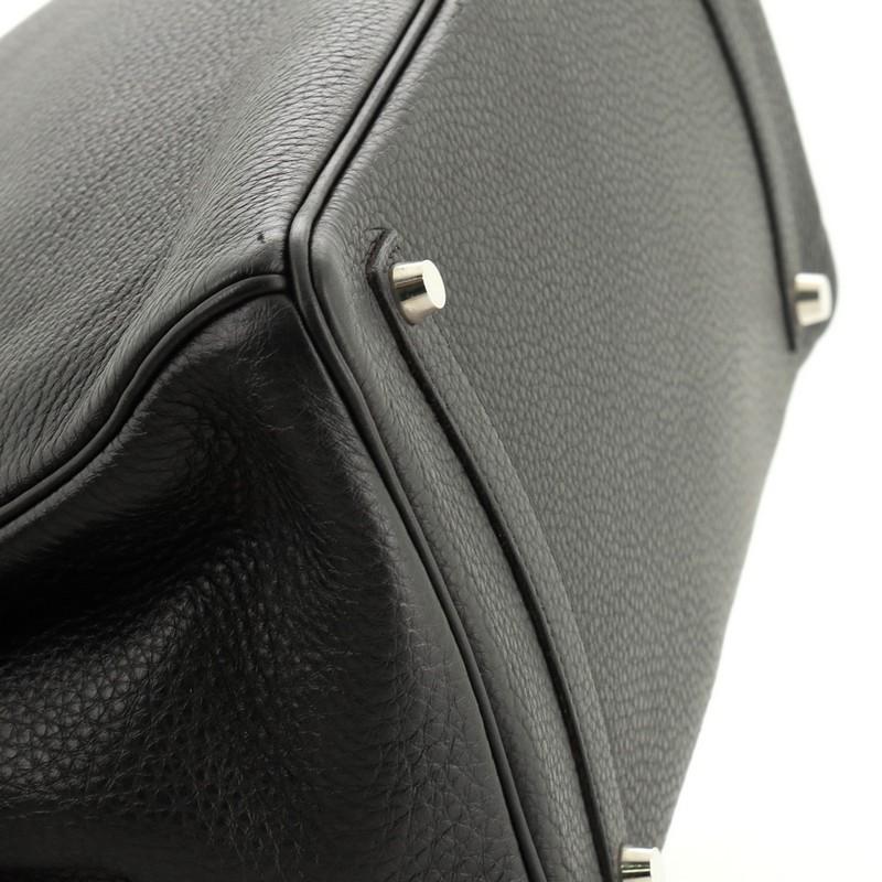 Women's or Men's Hermes Birkin Handbag Noir Clemence With Palladium Hardware 35 