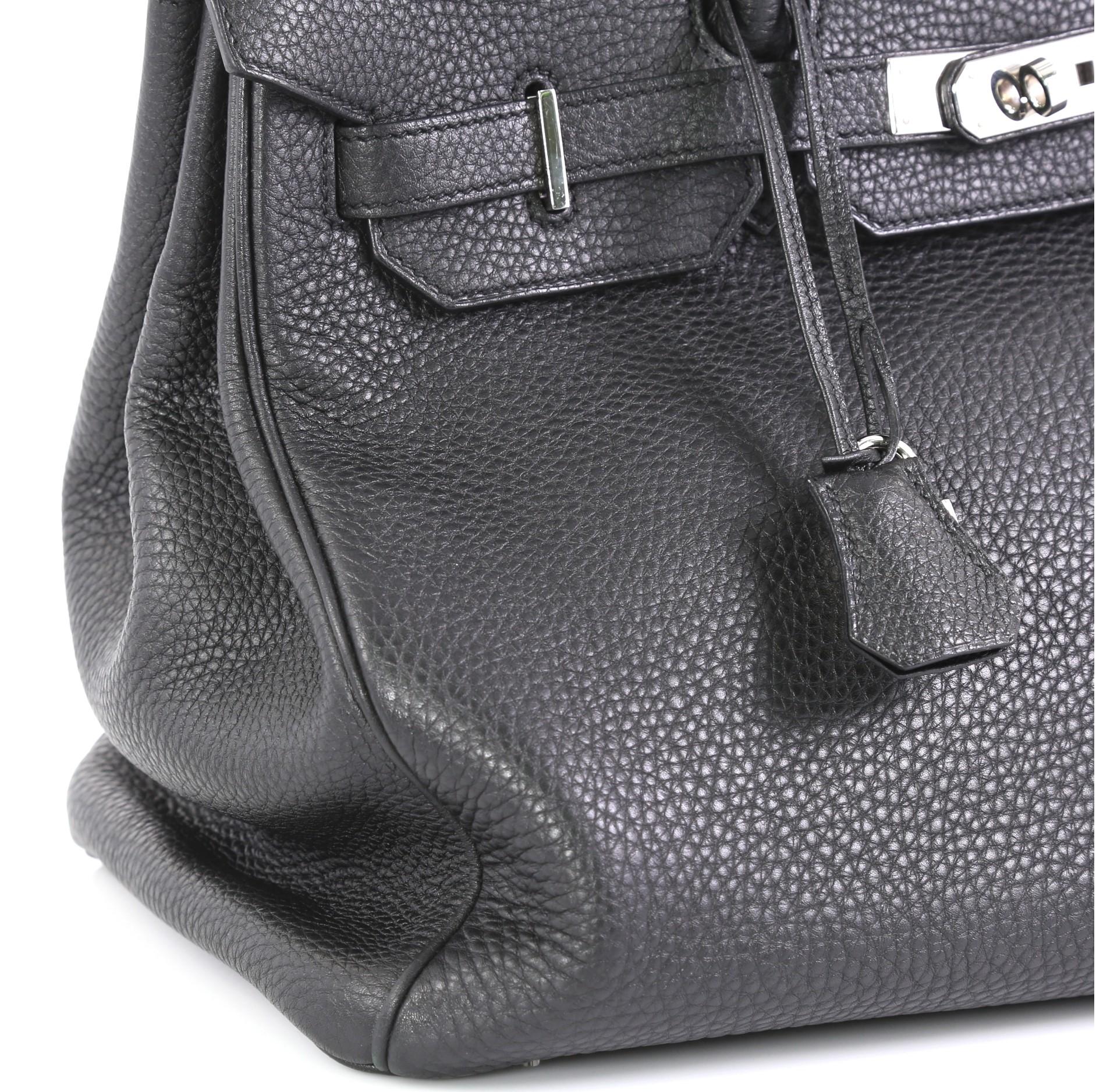 Hermes Birkin Handbag Noir Clemence with Palladium Hardware 35 1