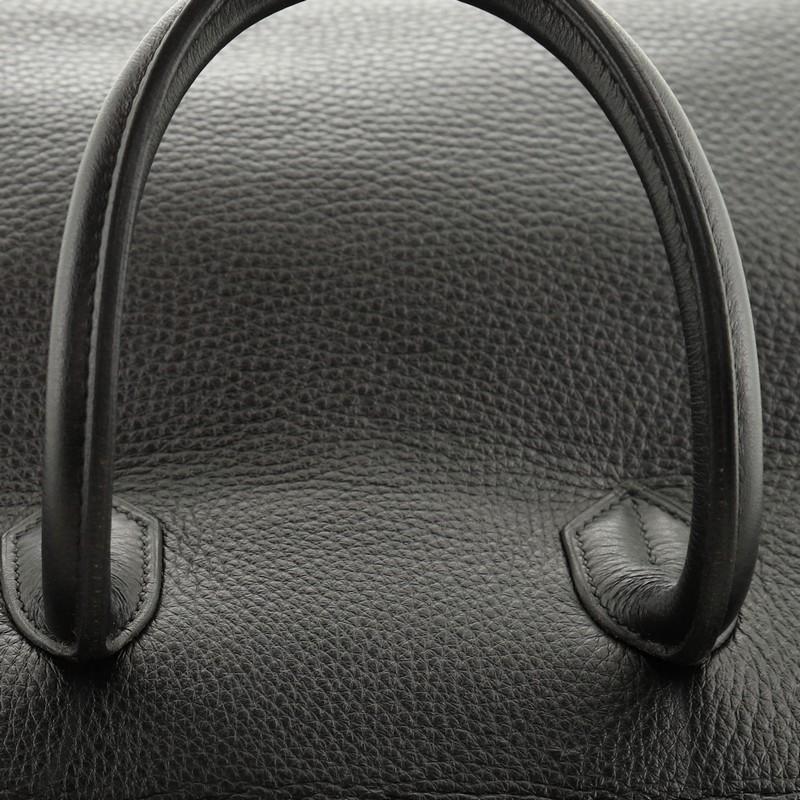 Hermes Birkin Handbag Noir Clemence With Palladium Hardware 35  1