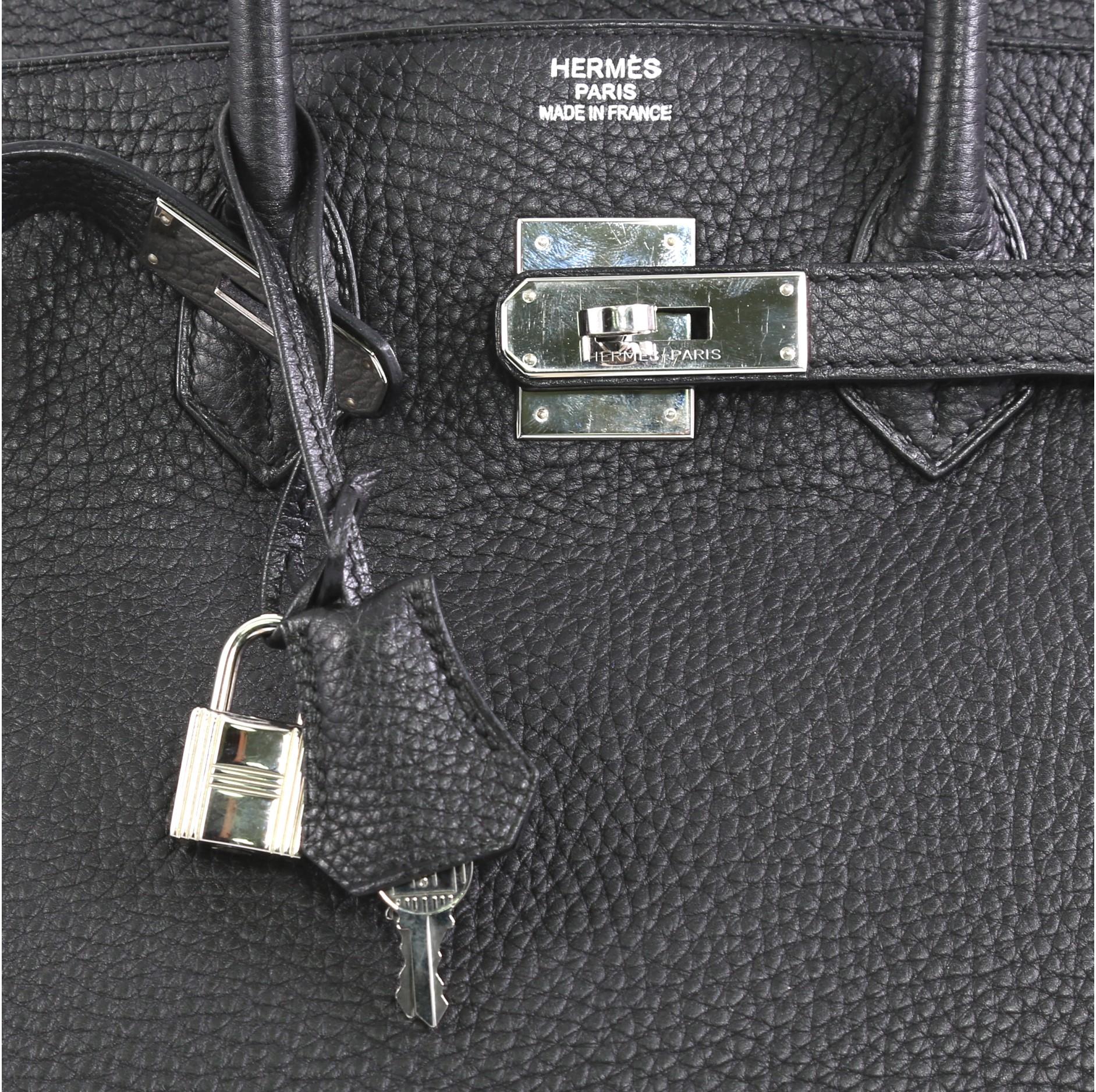 Hermes Birkin Handbag Noir Clemence with Palladium Hardware 35 2