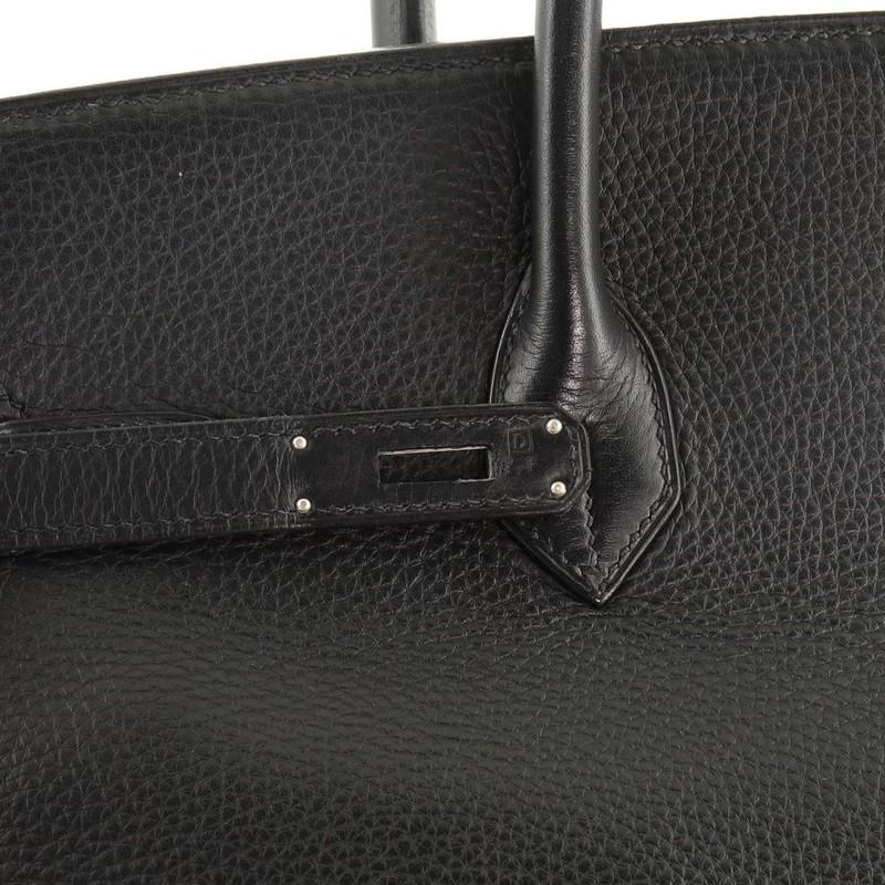 Hermes Birkin Handbag Noir Clemence with Palladium Hardware 35 2