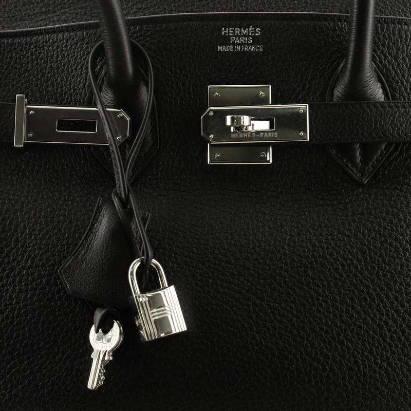 Hermes Birkin Handbag Noir Clemence With Palladium Hardware 35  3