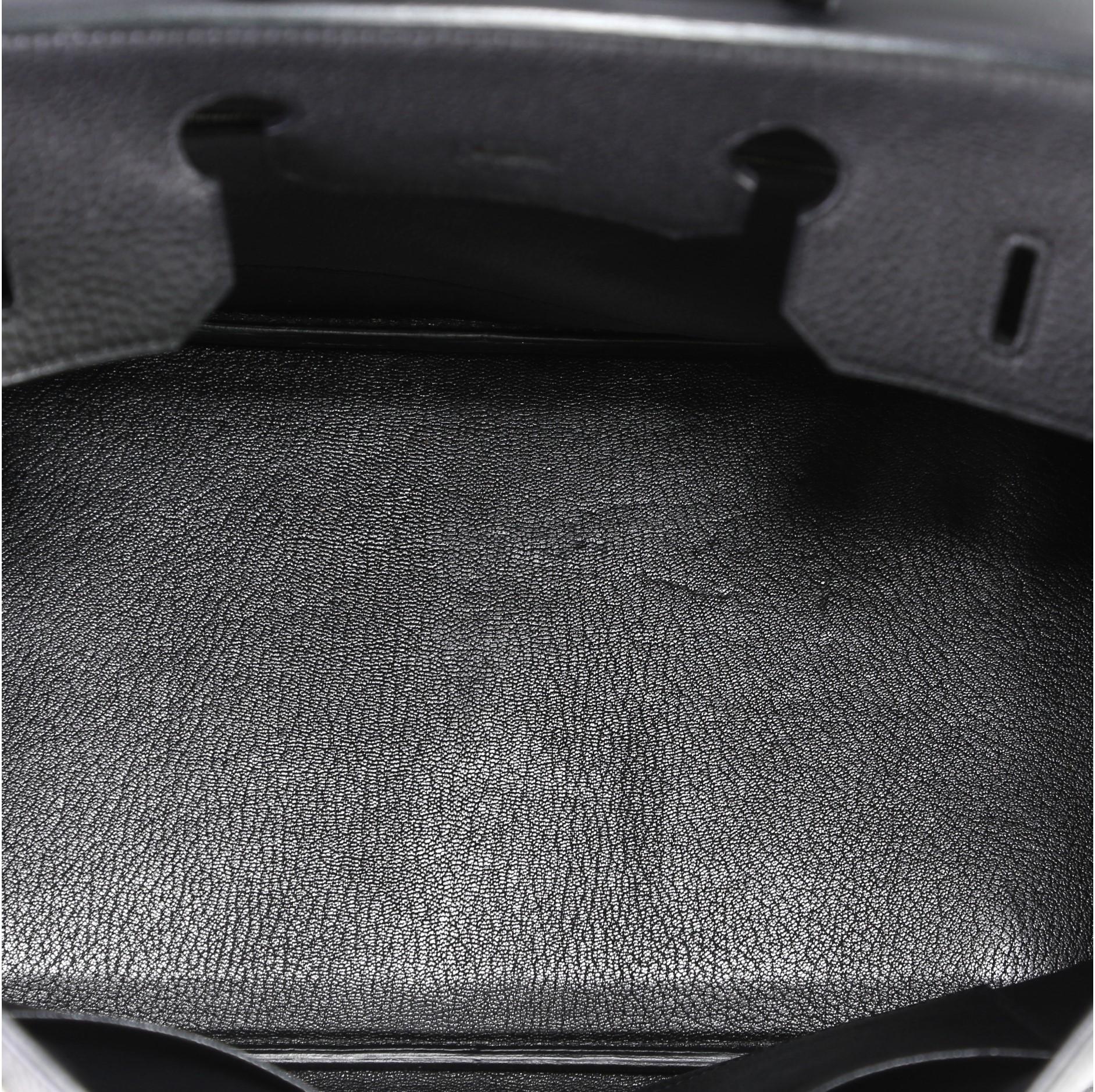 Hermes Birkin Handbag Noir Clemence with Palladium Hardware 35 4