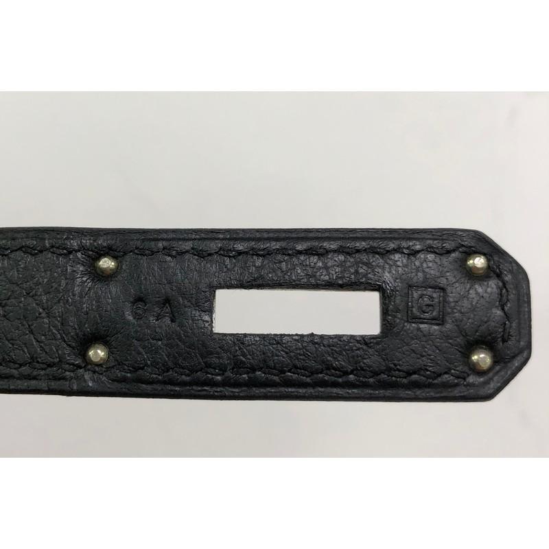 Hermes Birkin Handbag Noir Clemence With Palladium Hardware 35  4