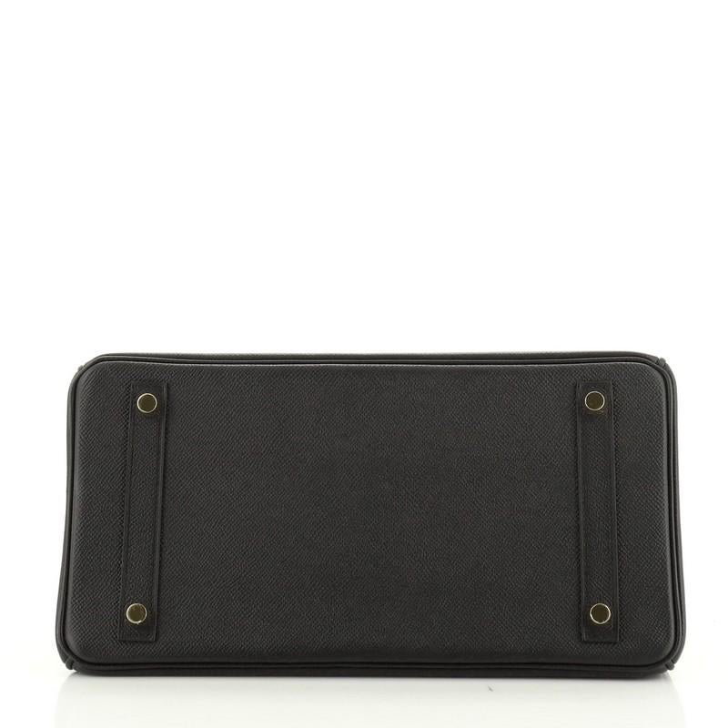 Hermes Birkin Handbag Noir Epsom With Gold Hardware 30  In Good Condition In NY, NY
