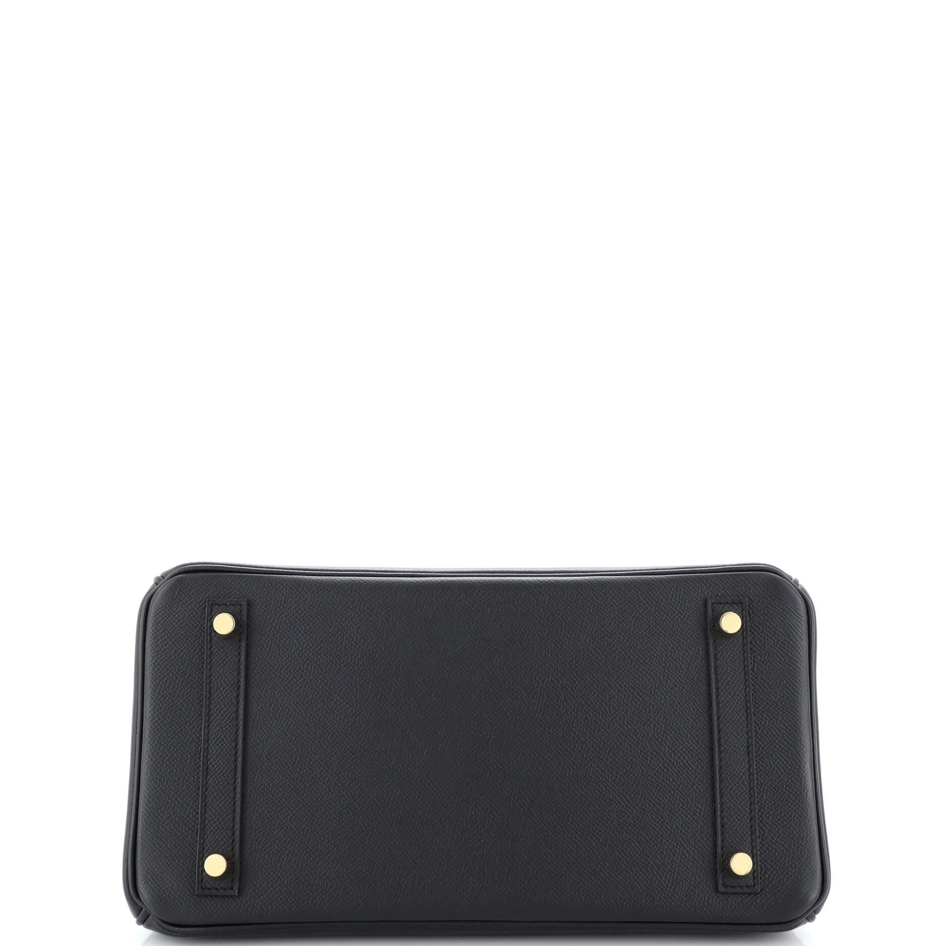 Hermes Birkin Handbag Noir Epsom with Gold Hardware 30 1