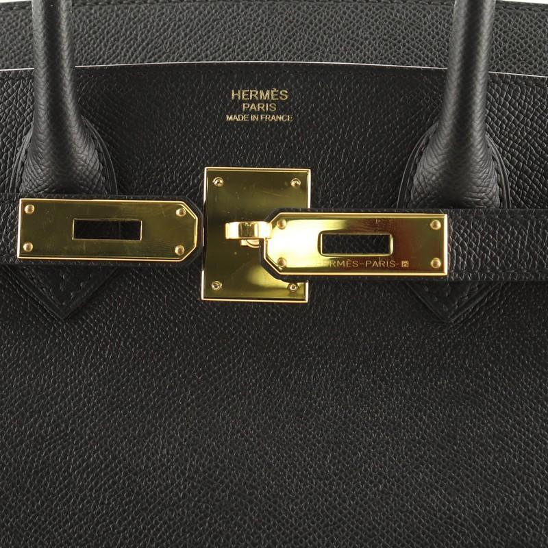 Hermes Birkin Handbag Noir Epsom With Gold Hardware 30  1