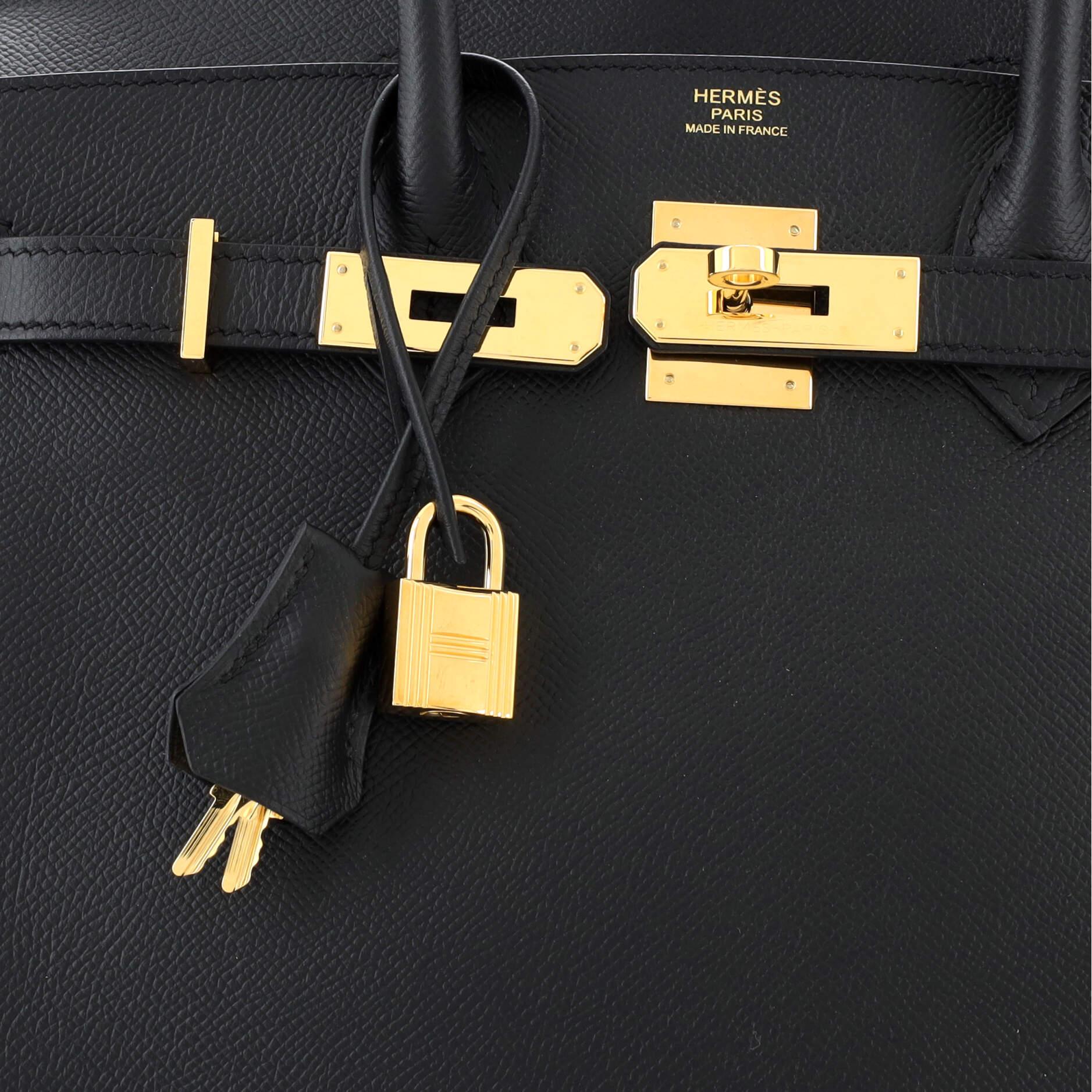 Hermes Birkin Handbag Noir Epsom with Gold Hardware 30 3