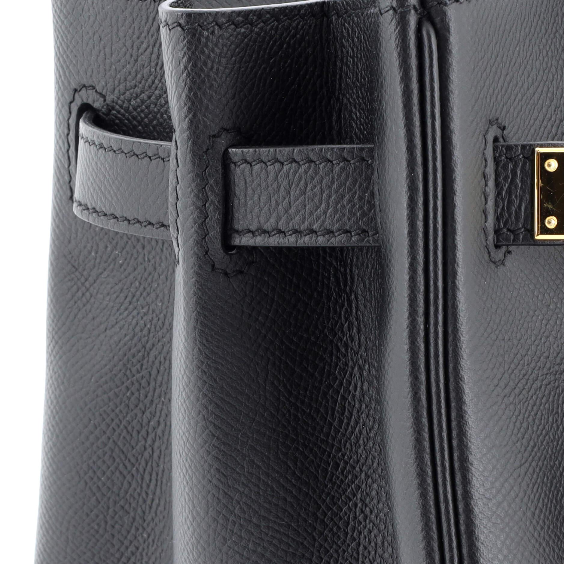 Hermes Birkin Handbag Noir Epsom with Gold Hardware 30 4