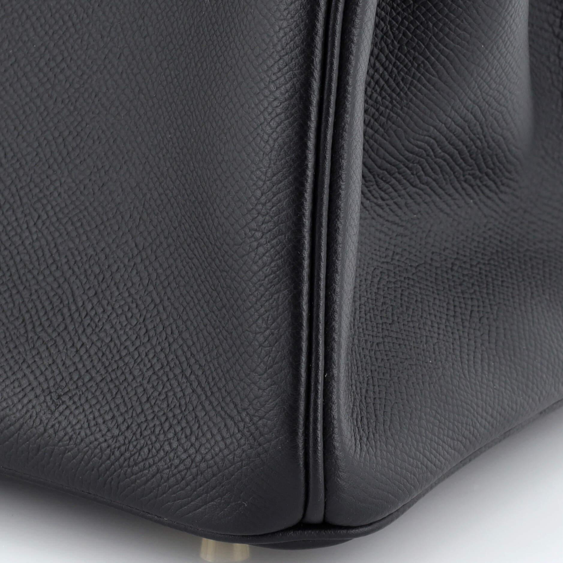 Hermes Birkin Handbag Noir Epsom with Gold Hardware 30 5