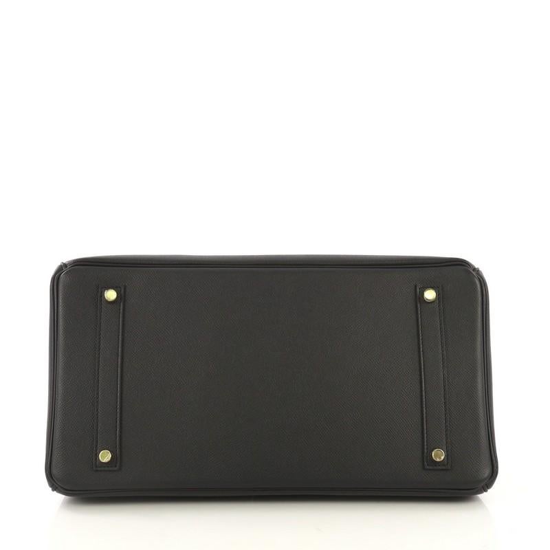 Women's Hermes Birkin Handbag Noir Epsom with Gold Hardware 35