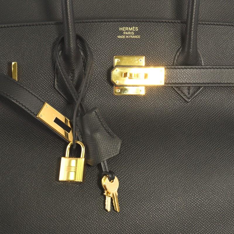 Hermes Birkin Handbag Noir Epsom with Gold Hardware 35 2