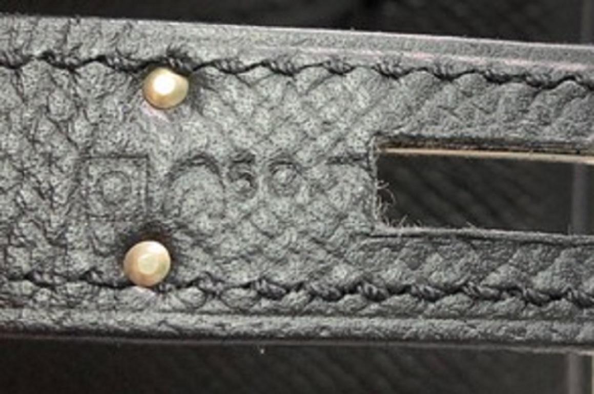 Hermes Birkin Handbag Noir Epsom With Palladium Hardware 35 5