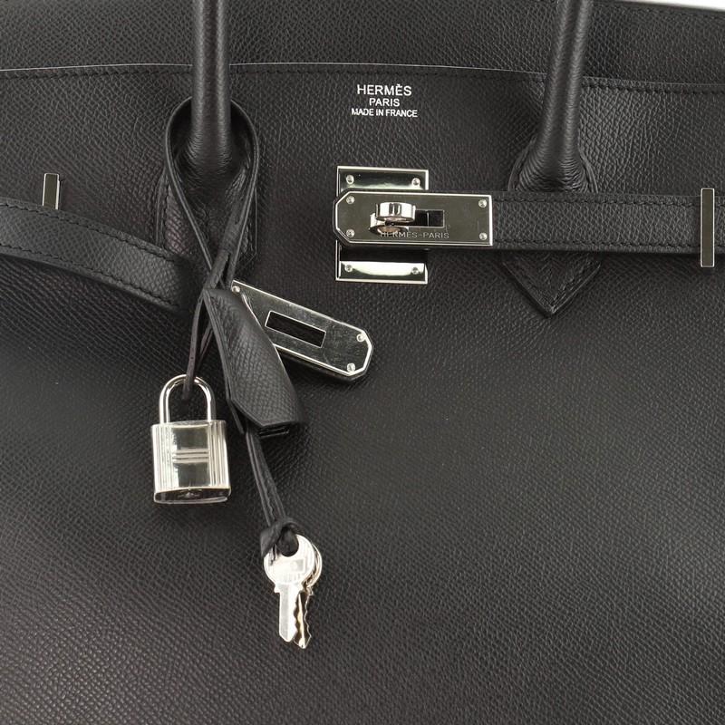 Hermes Birkin Handbag Noir Epsom With Palladium Hardware 35 1