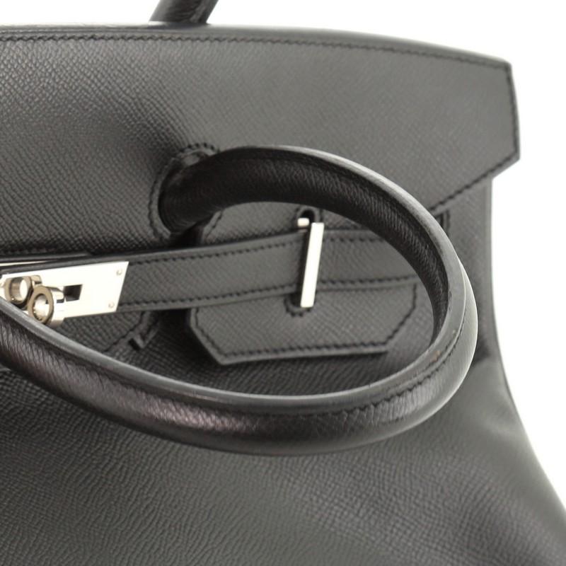 Hermes Birkin Handbag Noir Epsom With Palladium Hardware 35 4