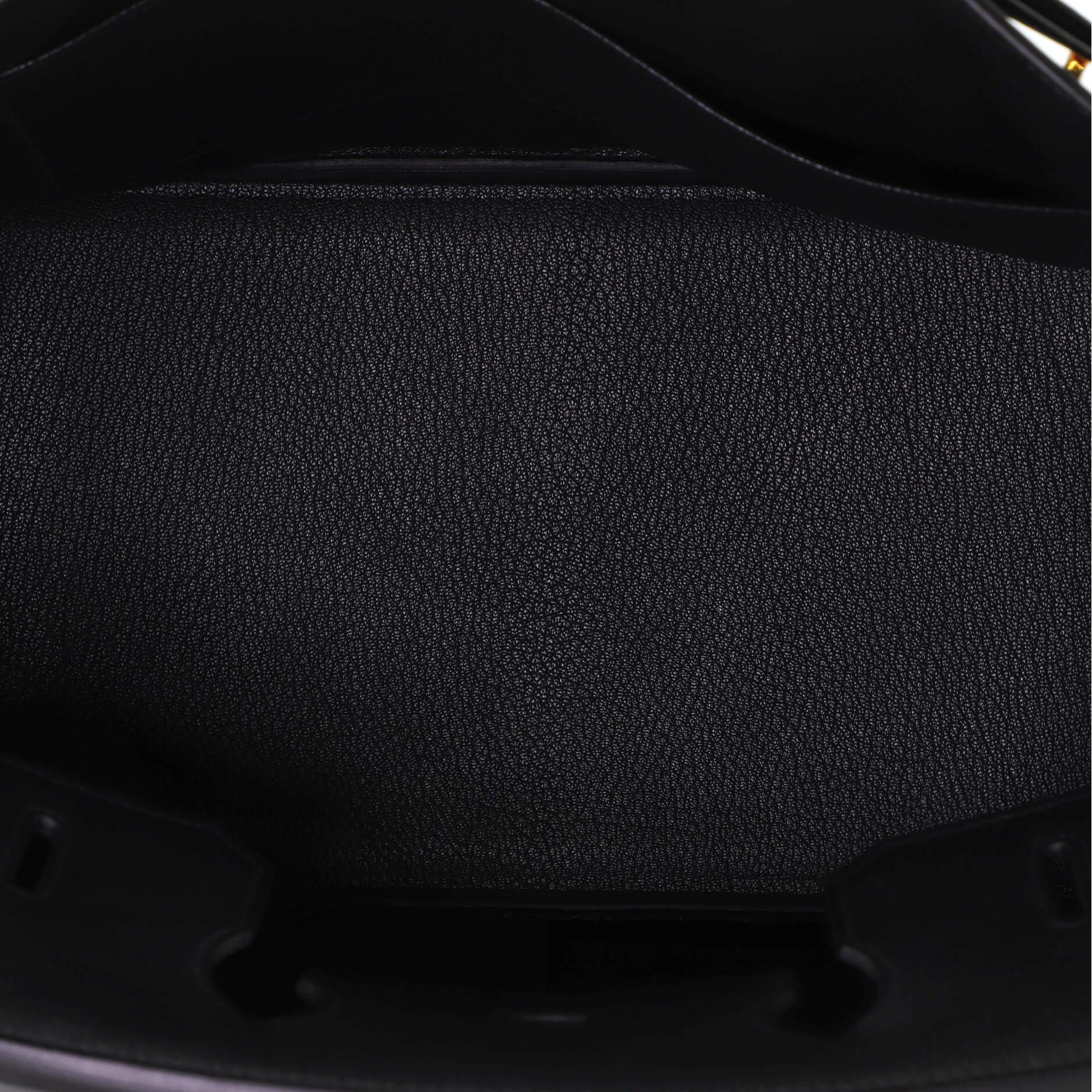 Hermes Birkin Handbag Noir Evergrain with Gold Hardware 35 For Sale 1