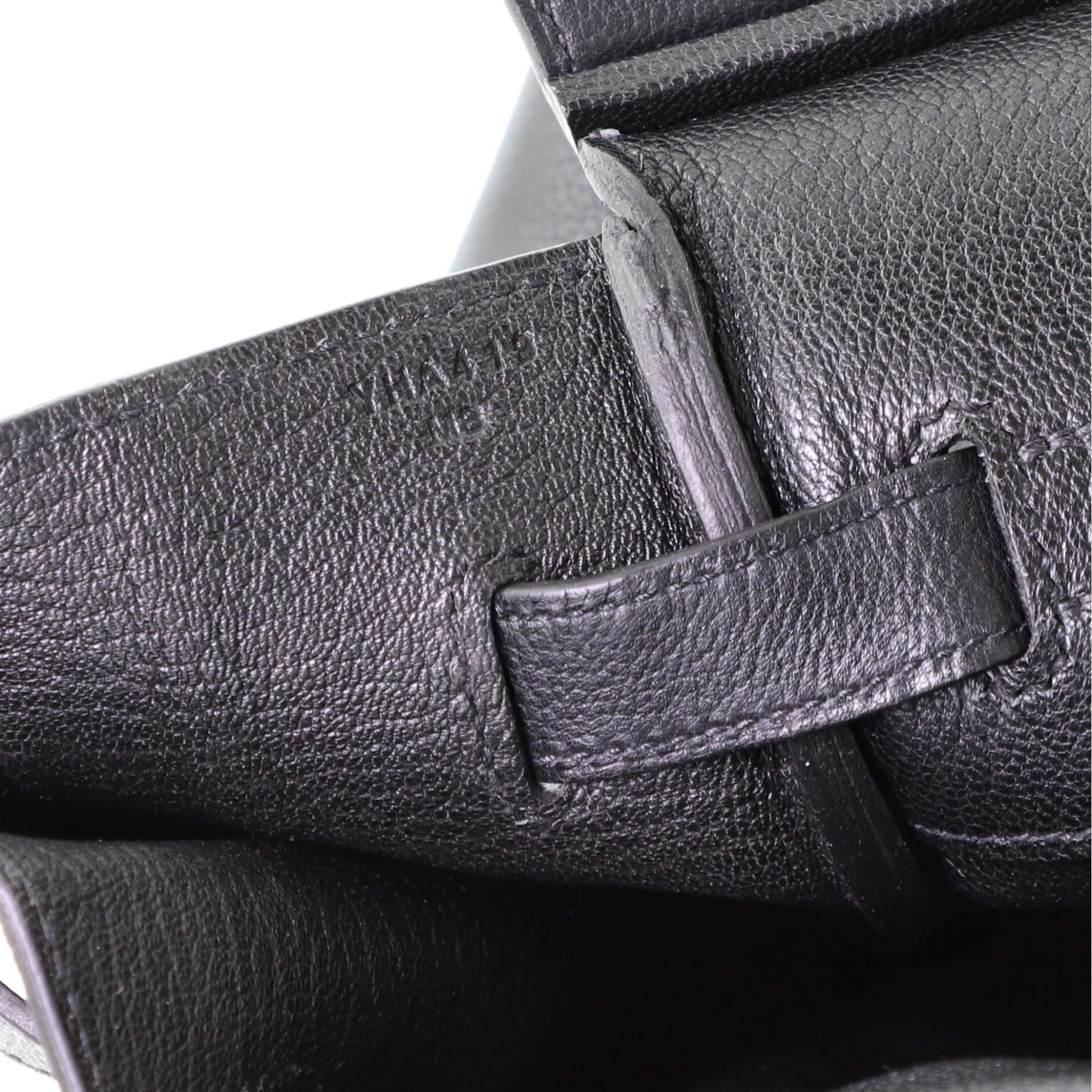 Hermes Birkin Handbag Noir Evergrain with Gold Hardware 35 For Sale 3