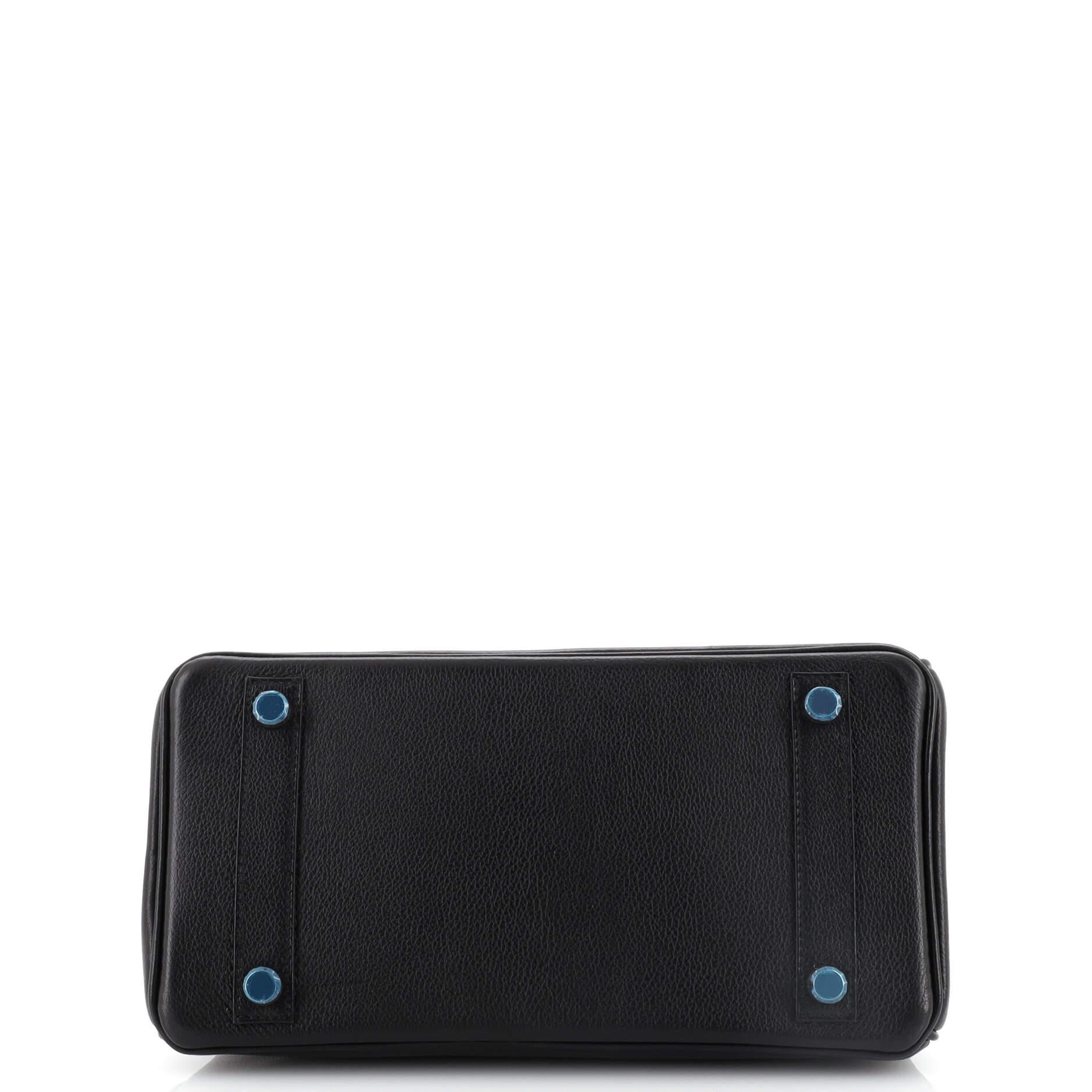 Hermes Birkin Handbag Noir Evergrain with Palladium Hardware 25 1