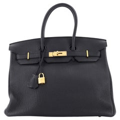Birkin 35 Black Colour in Togo Leather with gold hardware. Hermès