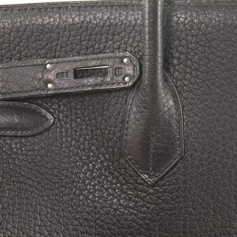 Hermes Birkin Handbag Noir Fjord with Palladium Hardware 35 5