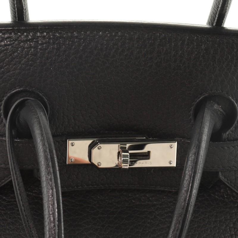 Hermes Birkin Handbag Noir Fjord with Palladium Hardware 35 3