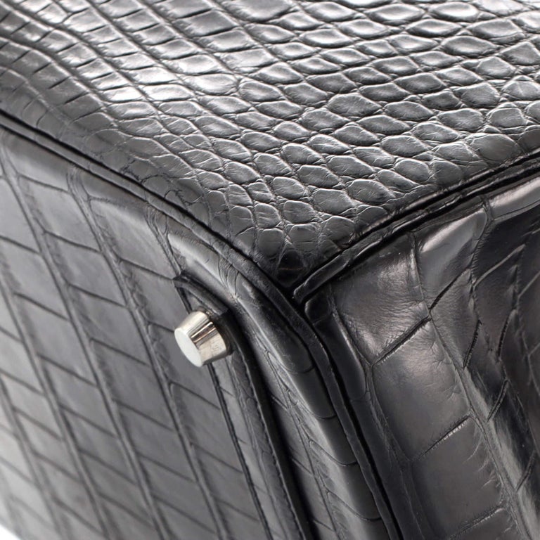 Vendome Monte Carlo - Hermes Birkin 35 Noir (Black) Alligator Mat (Matte)  Palladium Hardware
