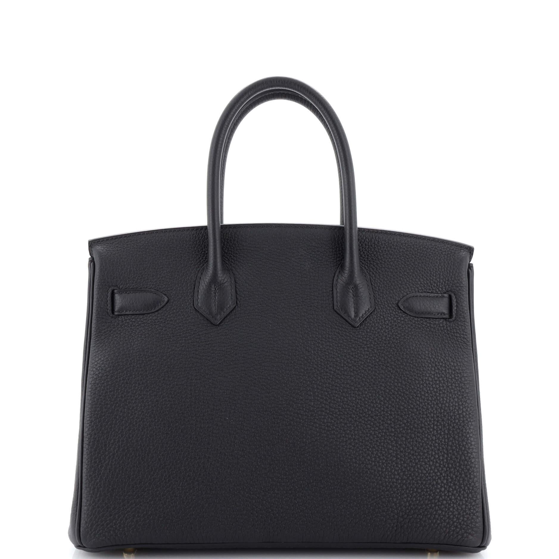 Women's Hermes Birkin Handbag Noir Togo with Gold Hardware 30
