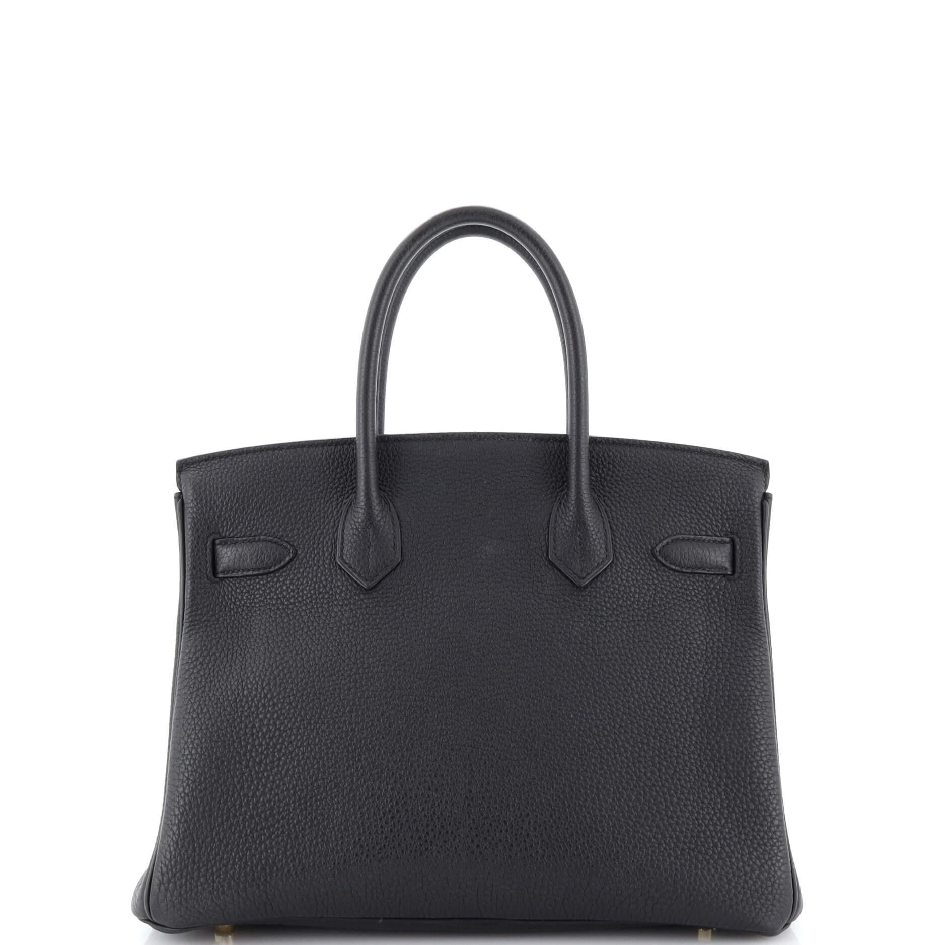 Hermes Birkin Handbag Noir Togo with Gold Hardware 30 In Good Condition In NY, NY