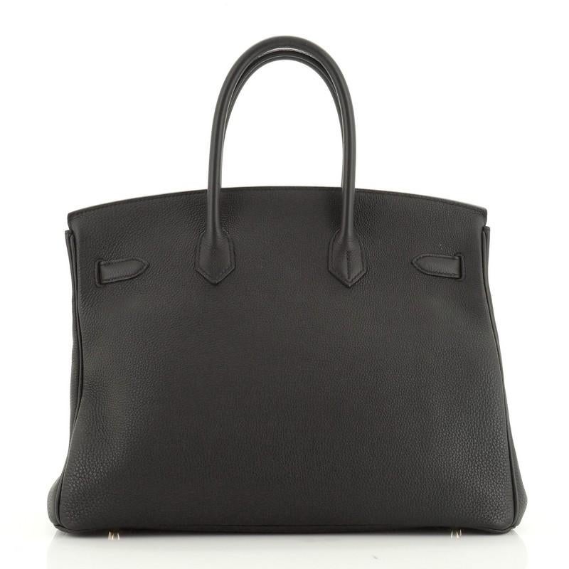 Black Hermes Birkin Handbag Noir Togo With Gold Hardware 35 