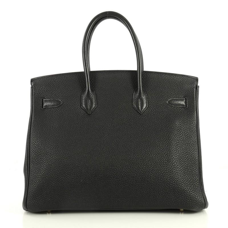 Hermes Birkin Handbag Noir Togo with Gold Hardware 35 In Good Condition In NY, NY