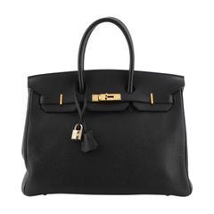 Hermes  Birkin Handbag Noir Togo with Gold Hardware 35