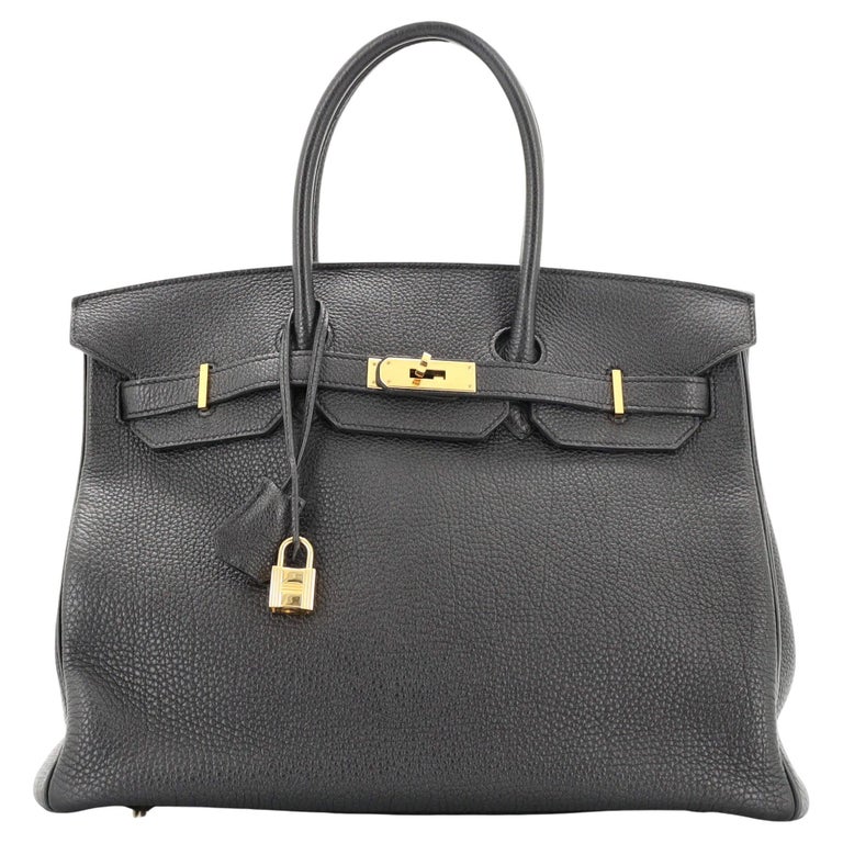 Hermes Birkin Handbag Noir Togo with Gold Hardware 35 at 1stDibs