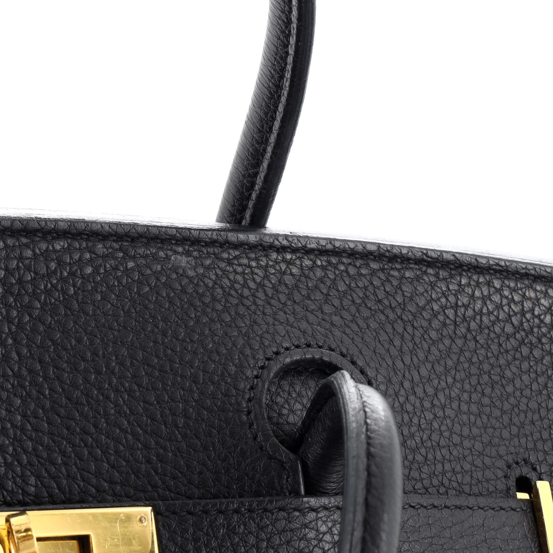 Hermes Birkin Handbag Noir Togo with Gold Hardware 40 8