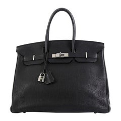 Hermes Birkin Handbag Noir Togo with Palladium Hardware 3