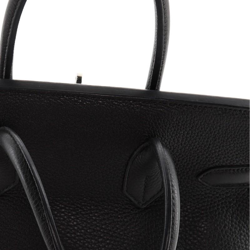 Hermes Birkin Handbag Noir Togo with Palladium Hardware 30 5