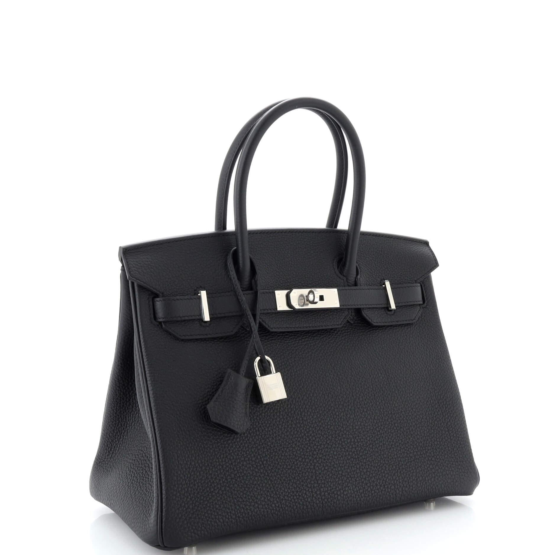Hermes Birkin Handbag Noir Togo with Palladium Hardware 30 In Good Condition In NY, NY