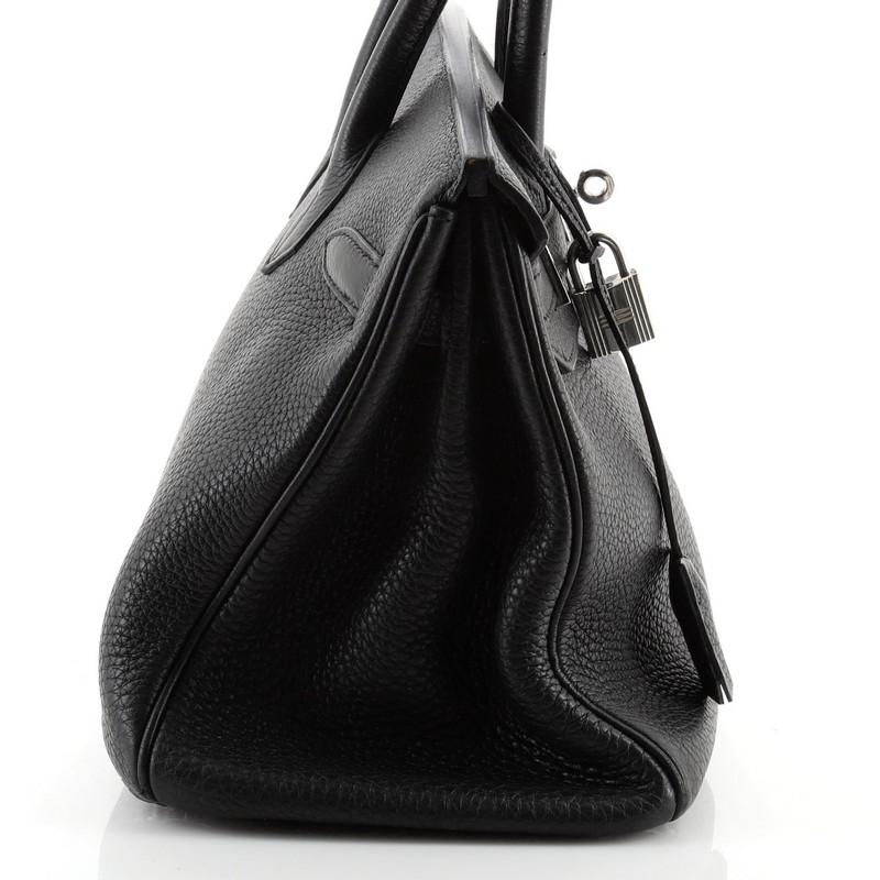 Hermes Birkin Handbag Noir Togo with Palladium Hardware 30 4