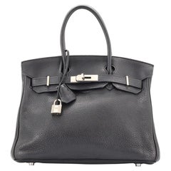 Hermes Birkin Handbag Noir Togo with Palladium Hardware 30 Hermes Birkin Handbag Noir Togo with Palladium Hardware 30
