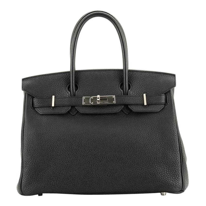 Hermes  Birkin Handbag Noir Togo with Palladium Hardware 30