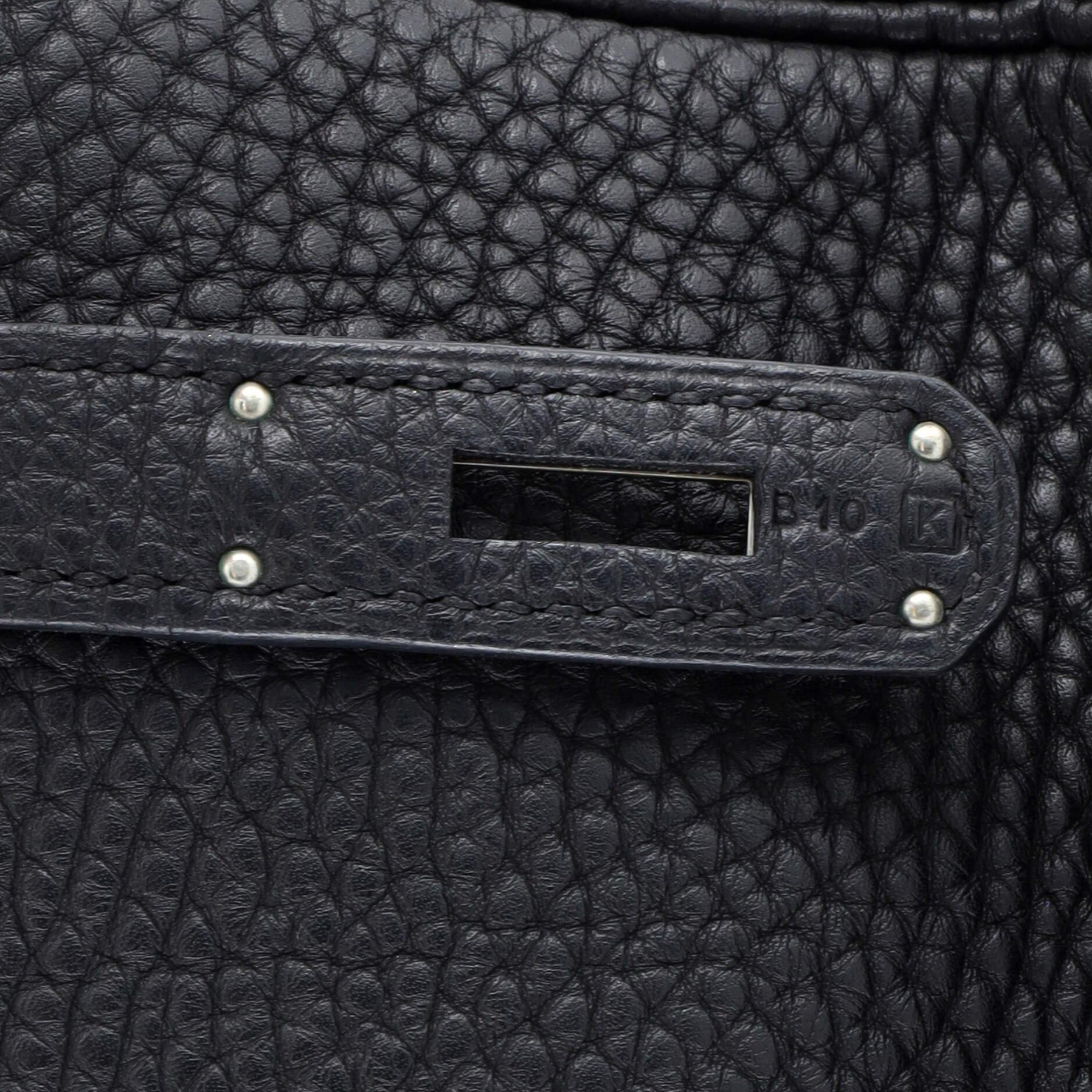 Hermes Birkin Handbag Noir Togo with Palladium Hardware 35 7