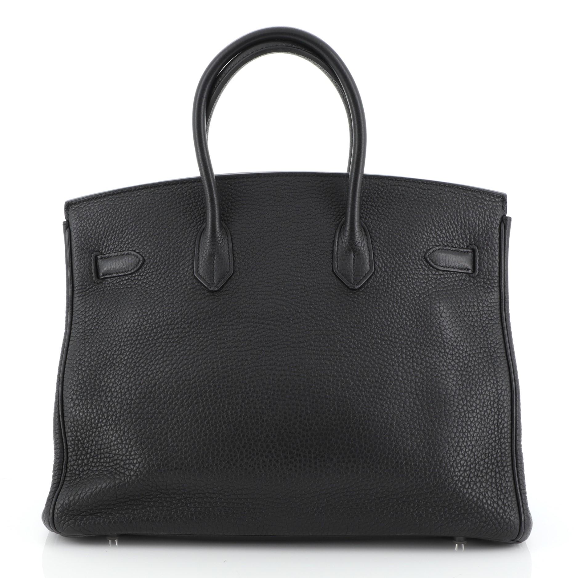Black Hermes Birkin Handbag Noir Togo with Palladium Hardware 35