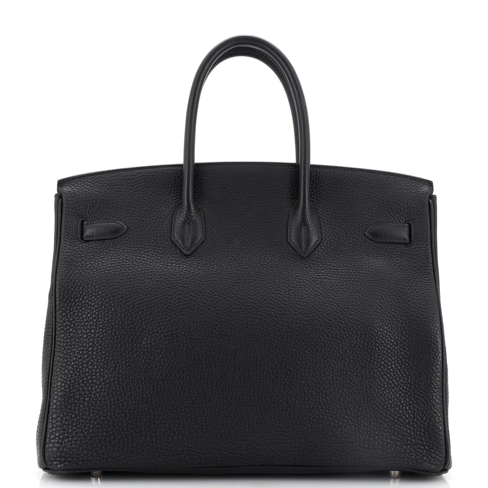 Hermes Birkin Handbag Noir Togo with Palladium Hardware 35 In Good Condition In NY, NY