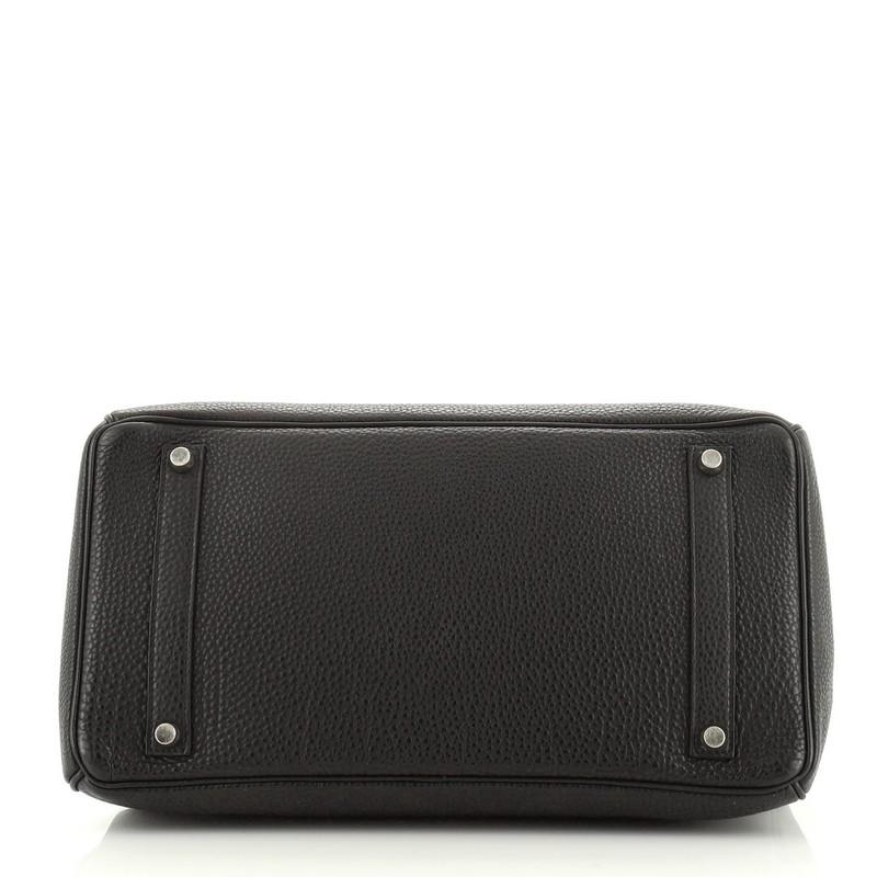 Hermes Birkin Handbag Noir Togo With Palladium Hardware 35  In Good Condition In NY, NY