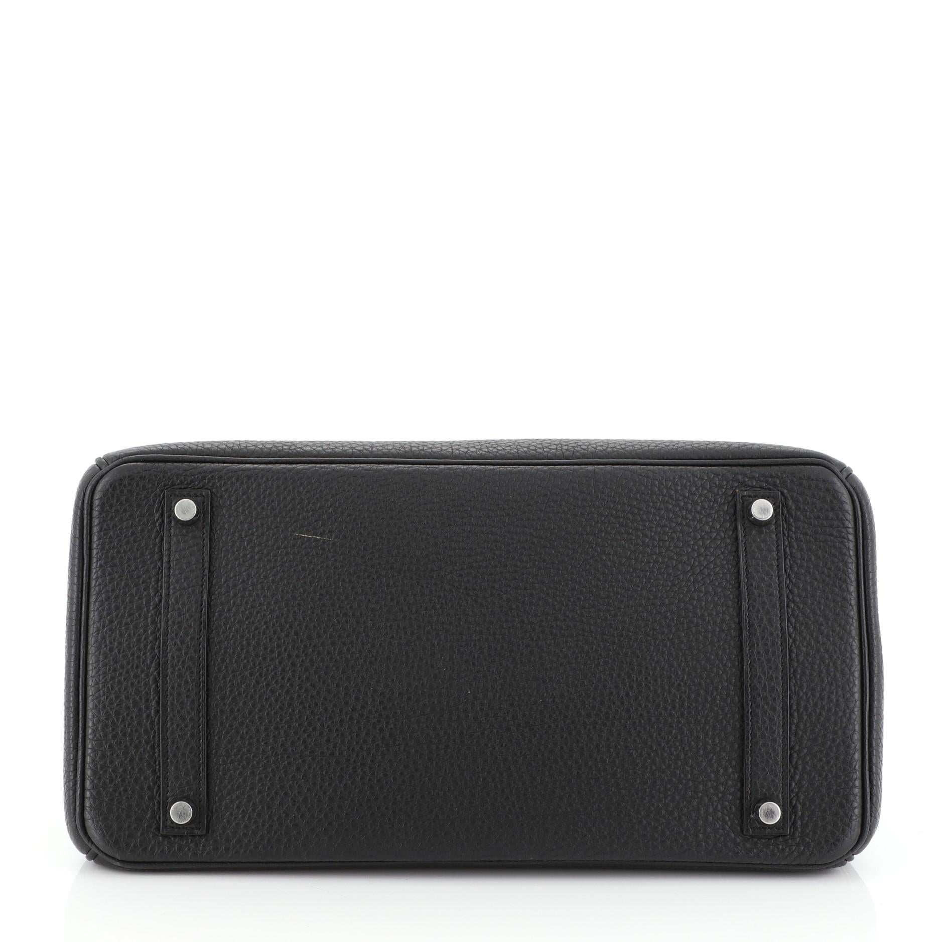 Hermes Birkin Handbag Noir Togo with Palladium Hardware 35 In Good Condition In NY, NY