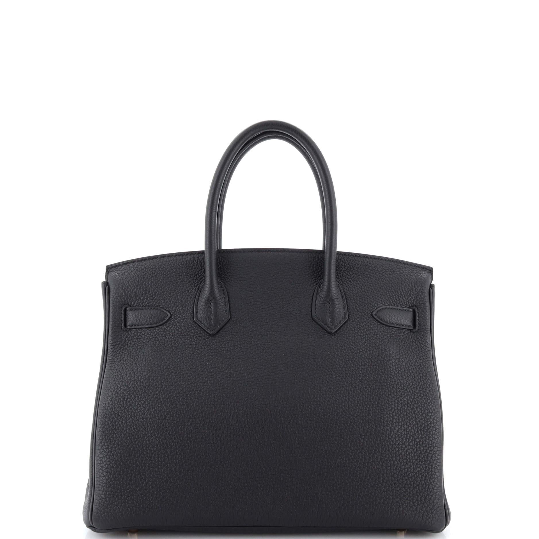 Women's Hermes Birkin Handbag Noir Togo with Rose Gold Hardware 30