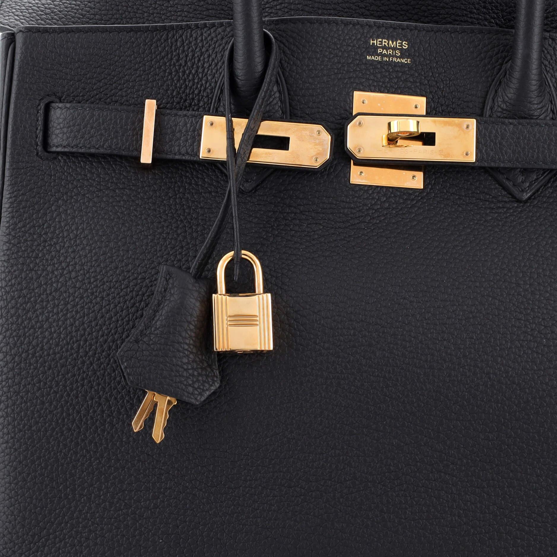 Hermes Birkin Handbag Noir Togo with Rose Gold Hardware 30 3