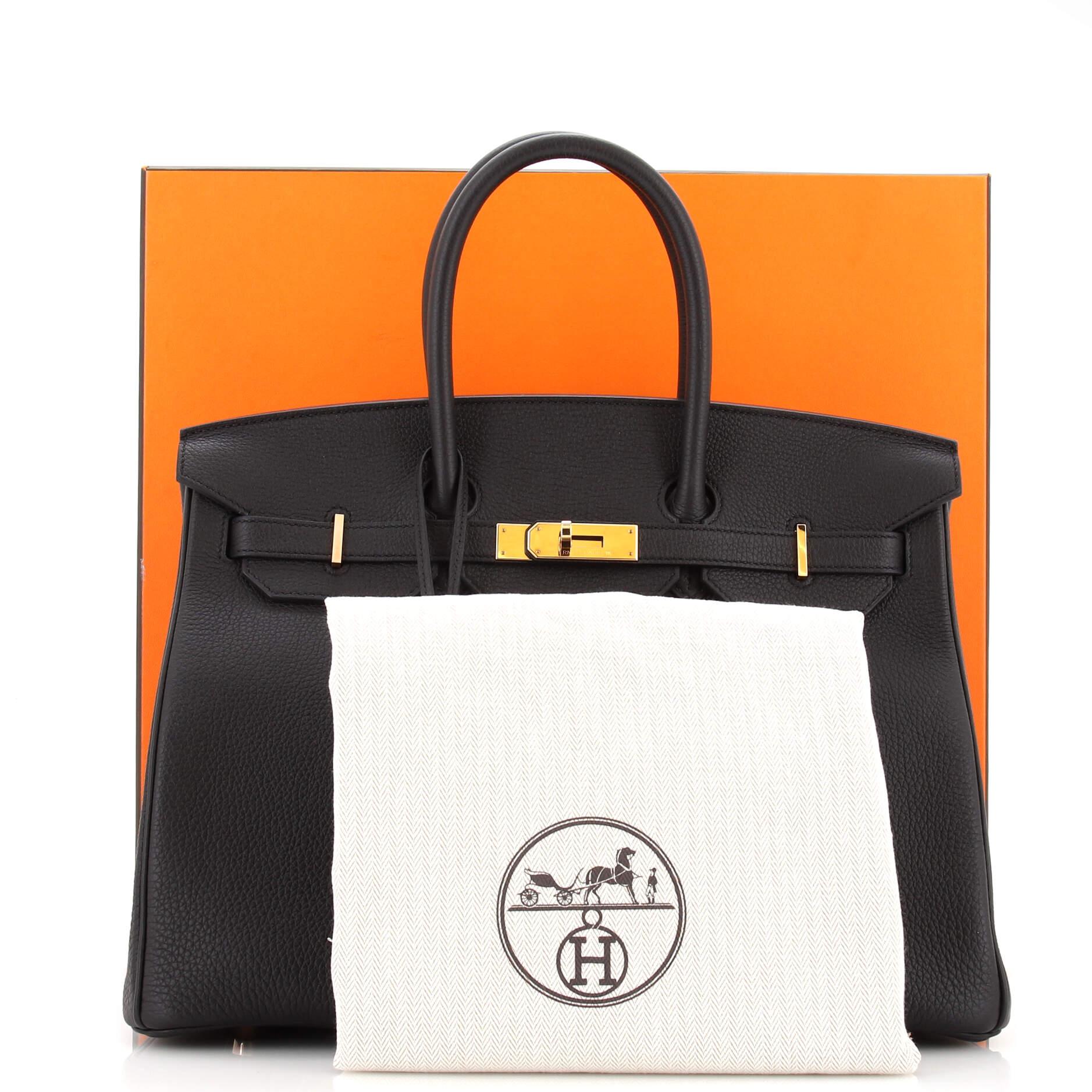 Hermes Birkin Handbag Noir Togo with Rose Gold Hardware 35 In Good Condition In NY, NY