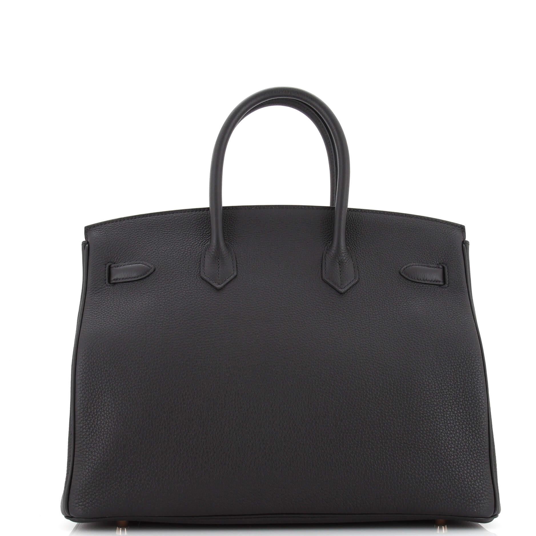 Hermes Birkin Handbag Noir Togo with Rose Gold Hardware 35 1
