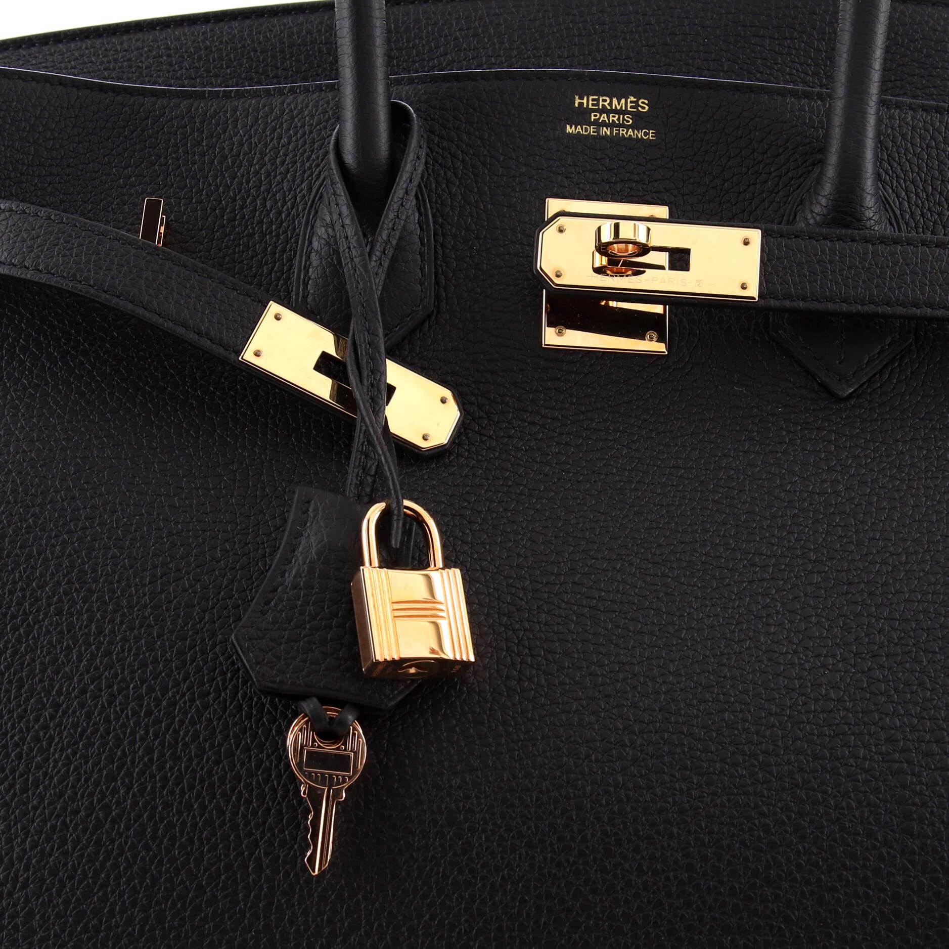 Hermes Birkin Handbag Noir Togo with Rose Gold Hardware 35 4