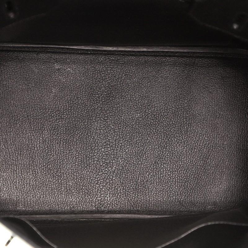 Women's Hermes Birkin Handbag Noir Vache Liegee with Palladium Hardware 35
